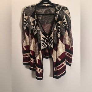 Western Patterned sweater cardigan - Small